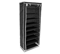 Armoire à chaussures en tissu - 9 étagères - pour 36 paires de chau Noir