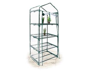 Relaxdays 10018890-349 Serre de Jardin Balcon Terrasse Transportable Mobile 2-3 ou 4 Étagères Portes