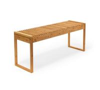 Relaxdays Banc en bambou HxlxP : 47 x 120 x 33 cm banquette jardin Terrasse balcon 3-4 places entrée couloir, Marron