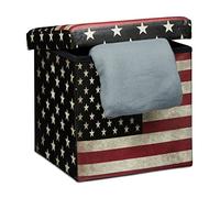 relaxdays Pouf avec espace de rangement Motif tendance