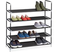 relaxdays 10019128_46 relaxdays Schuhregal schwarz 5 Fachböden