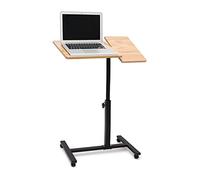 Relaxdays 10019333 Table pour ordinateur portable hauteur réglable roulettes support pliable H x l x P: 95 x 60 x 40,5 cm , bois d'ébène, jaune