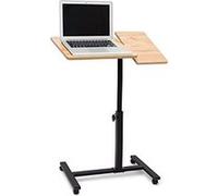 Relaxdays 10019333 Table pour ordinateur portable hauteur réglable roulettes support pliable H x l x P: 95 x 60 x 40,5 cm , bois d' G