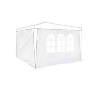 Relaxdays 10020081_49 Panneau latéral pour pavillon tonnelle de jardin tente réception de 3 x 3 m parois fenêtres protection pluie vent soleil, blanc lot de 2