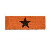 Relaxdays 10020177 Paillasson ETOILES fibres de coco dessous caoutchouc antidérapant porte entrée tapis usage intérieur extérieur HxlxP 1.5 x 75 x 25 cm étoile orange