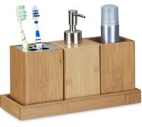 relaxdays 10020224_0 relaxdays Badaccessoires-Set braun