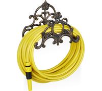 Relaxdays Porte tuyau arrosage support tuyau arrosage fonte fer HxlxP: 24 x 31,5 x 15 cm, bronze