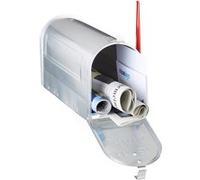 Relaxdays 10020770 Boîte aux Lettres américaine en Aluminium avec Drapeau, US Mailbox HxlxP: 22 x 16,5 x 48 cm Style rétro Nostalgie, argenté, Gris G