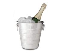 relaxdays 10020845 Champagne argenté avec poignées Seau à Bouteilles de vin INOX Bar Mariage diamètre 21,5 cm, 20,5 x 21,5 x