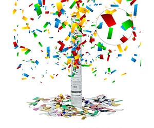 Relaxdays 10020854 Lanceur de confettis canon cotillons colorés 40 cm décoration mariage anniversaire fête portée 5 x 5 x 40 cm, colorés