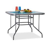 Relaxdays 10020939 Table de jardin, Anthracite, 100 x 100 x 70 cm