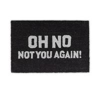 Relaxdays 10021044 Fußmatte Aus Kokos, Rutschfest Paillasson Oh No en Fibres de Coco, PVC, Noir, 40x60x1,5 cm
