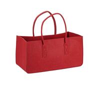 relaxdays 10021755_47 relaxdays Kaminholztasche 27,0 l rot 25,0 x 50,0 x 25,0 cm