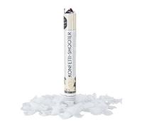 Relaxdays 10021772 Lanceur de confettis canon cotillons doré or 40 cm décoration mariage anniversaire fête portée 6-8 m pétales roses blanches, blanc