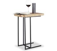 relaxdays 10021859_0 relaxdays Table d'appoint en bois brun, noir 34,0cm x 49,5cm x 60,0 cm