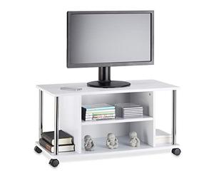 Relaxdays 10021865 Meuble TV , Bois MDF, Blanc, 41,5 x 80 x 40 cm