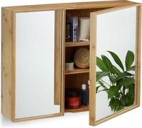 relaxdays 10021883_0 relaxdays Spiegelschrank braun