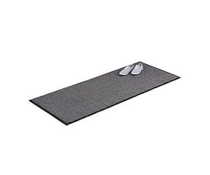 Relaxdays 10021902 Paillasson gris chiné tapis d’entrée couloir intérieur extra plat mince 80 x 200 cm, noir-gris