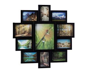 Relaxdays 10021953_46 Cadre photos pele-même cadre 11 photos Galerie mur mural lettres, noir