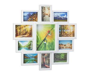Relaxdays 10021953_49 Cadre photos pele-même cadre 11 photos Galerie mur mural lettres, blanc