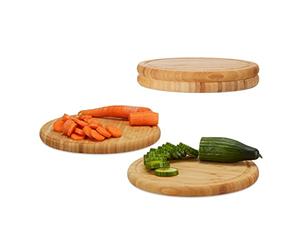 Relaxdays 10022152_305 Planche Petit-Déjeuner, Bambou, Naturel, 25 x 25 x 2 cm