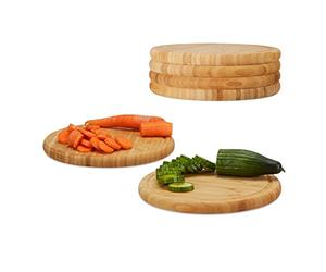 Relaxdays 10022152_307 Set Planche à Découper, Bambou, Nature, 25 x 25 x 2 cm