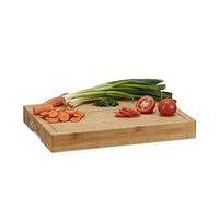 Relaxdays 10022157 Planche à Découper, Bambou, Naturel, 35 x 45 x 5,5 cm