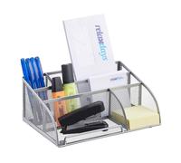 relaxdays 10022480_55 relaxdays Organiseur de bureau argenté