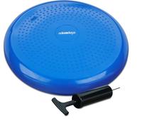 Relaxdays Coussin d’air à picots 33 cm pompe à air balance fitness coussin disque d’équilibre, bleu