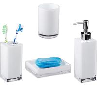 relaxdays 10022586_49 relaxdays Badaccessoires-Set weiß