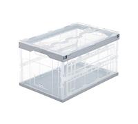 Relaxdays Boîte pliable couvercle caisse de rangement plastique coffre transport 60 litres 31,5 x 59,5 x 39,5 cm, vert