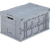 relaxdays 10022590_111 relaxdays Klappbox 60,0 l grau 58,5 x 39,5 x 32,5 cm