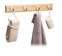 Relaxdays 10022775_58 porte-manteaux Mural 4 crochet(s) Bois