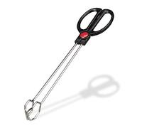 Relaxdays 10022934 Pince à Barbecue Qualité Alimentaire Retourner Servir Poignées ergonomiques Acier Plastique 35 cm, Argent/Noir