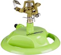 Relaxdays Arroseur Circulaire aspergeur pelouse, Jardin, pulvérisateur, arrosage Uniforme Jusqu’à 450m² 12 m 360°, Vert
