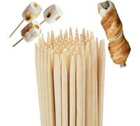 Relaxdays 10023273, brochettes naturelles en bambou, set de 100, pour marshmallows et pain de camp, feu de camp, universel, longueur 90 cm