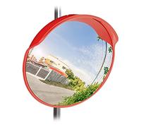 Relaxdays 10023700 Miroir de Circulation 60 cm, Professionnel, résistant aux intempéries, intérieur-extérieur, Fixation Incluse, Rouge, 1