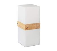 Relaxdays 10023785 Lampe 2 Cubes Ampoules Applique Murale Verre Opale Design Moderne Retro HxlxP: 28x12x12cm, Nature, Blanc/Naturel, env. 28 x 12 x 12 cm