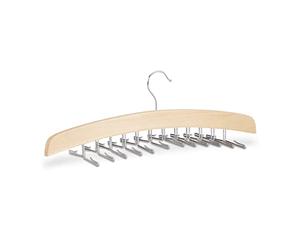Relaxdays 10024146 Support à Cravate, Bois de Lotus, Naturel/Argent, Standard