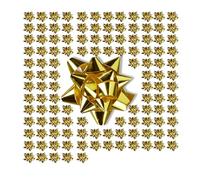Relaxdays 10024286_259 Lot de 100 Petits nœuds décoratifs, Or, 2 x 5 cm
