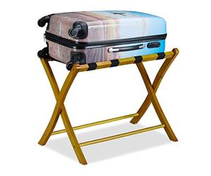 Relaxdays 10024306_126 Porte-Bagage Pose Valise, Nature, 52, 5 x 66, 5 x 48 cm