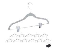relaxdays Cintre en velours avec clips Set de 12 pièces