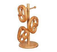 Relaxdays 10024604 Porte Bambou, 6 Branches, Hauteur 35 cm, Aussi Support Saucisson ou Bretzel, Arbre à Tasse, Naturel