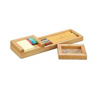 Relaxdays 10024617 Support à Crayons, Organiseur de Bureau en 3 pièces, Support & Porte stylos, HLP 3,8 x 31 x 9 cm, Naturel, Bambou, Nature, One size