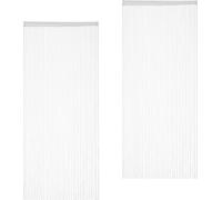 Relaxdays Rideau passe-tringle, lot de 2, pour portes ou fenêtres, lavable, peut être raccourci, 90 x 245 cm, blanc