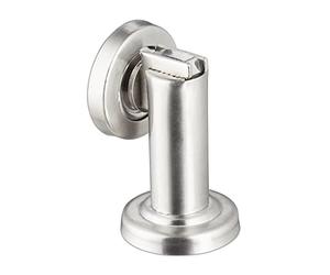 Relaxdays 10025391 Butoir aimant, Cale de porte magnétique, en acier inoxydable, montage au sol ou mural, argenté, inox, 1 élément