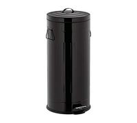 relaxdays 10025614_46 Poubelle, Acier Inoxydable, Noir, 67 x 30 x 35 cm