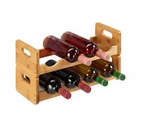Relaxdays 10025949, Armoire à vin pour 8 bouteilles, horizontale, Etagère bambou, HLP 24 x 47 x 18 cm, naturelle