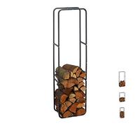 Relaxdays 10026018_949 Étagère à Bois de cheminée, Anthracite, 150 x 40 x 25 cm
