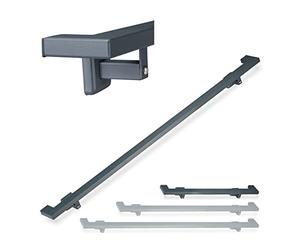 Relaxdays 10026022_631 Rampe, Main courante escalier, acier mat, Fixation murale, 100cm, intérieur métal, anthracite, PP, 10 x 100 x 10 cm